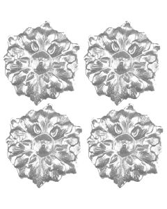 Large Rosette Hand Cast Sculpture, pack/4