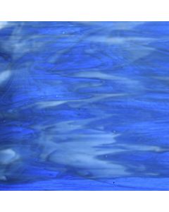 Wissmach Steel Blue and White Opal Wispy Glass