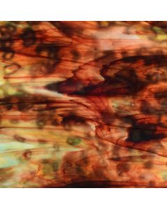 Youghiogheny Waxy White, Turquoise, Ruby Mottled Glass