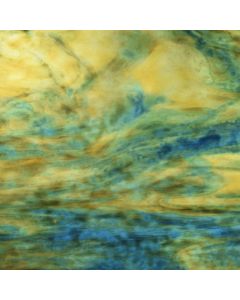 Youghiogheny Silver Yellow, Blue, Orange, Brown Stipple Glass