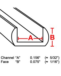 Suncatcher U Lead Came 1/16", 3' strip (RU-100)