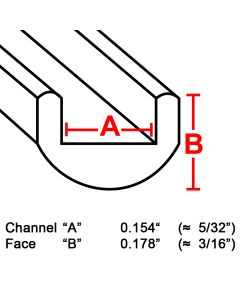 Round U Lead Came, 3/16", 3' strip (RU-87)