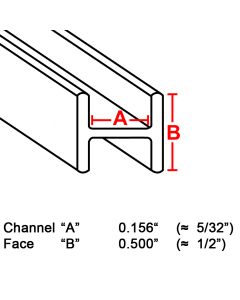 Flat H Lead, Came 1/2", 3' strip (FH-26)