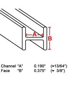 Flat H Lead Came, 3/8", 3' strip (FH-45)