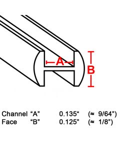 Round H Lead Came, 1/8", 3' strip (RH-3)