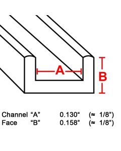 Flat U Copper Channel, 1/8", 6' strip (CU-130) Box (22 lb)