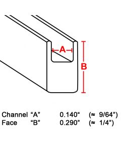 Flat U Copper Channel, 1/4", 6' strip (CB-932)