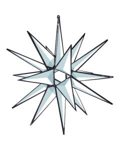 Clear 3-D Open Center Star Bevel Cluster, 18 Point, 8-1/4"