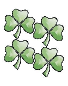 Green Mini Shamrock Bevel Cluster, set/4