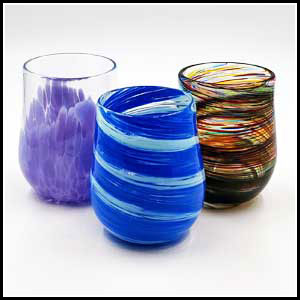 Stemless Wine Glasses Hot Glass Option